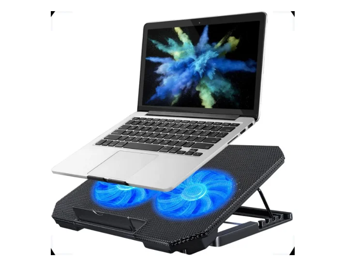 Imagem 5 de 5 do produto Suporte Ajustável Notebook  Até 17 " Base Gamer LED RGB Com 2 Cooler Silenciosos Com Suporte Para Celular