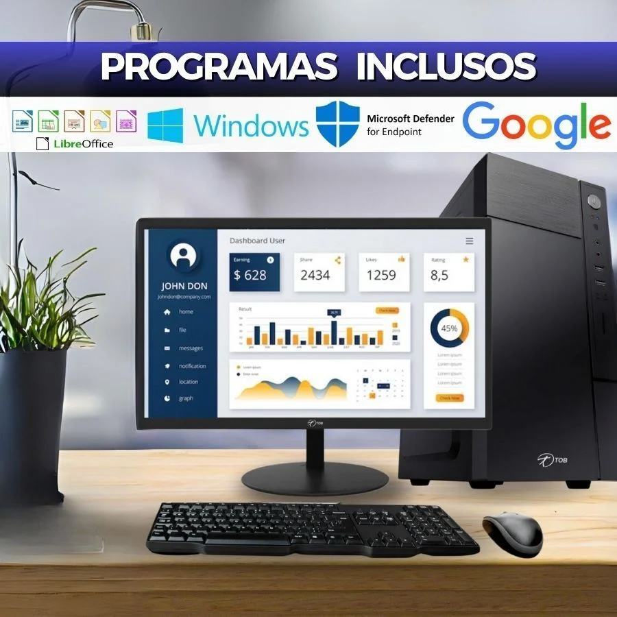 Computador Completo Tob Intel Core i5 Com Rede Sem Fio SSD 120GB Memória 8GB WINDOWS 10 Pro Trial, Teclado E Mouse, Monitor 19” Desktop Computador Completo Tob Intel Core i5 Com Rede Sem Fio SSD 120GB Memória 8GB WINDOWS 10 Pro Trial, Teclado E Mouse, Monitor 19” Desktop