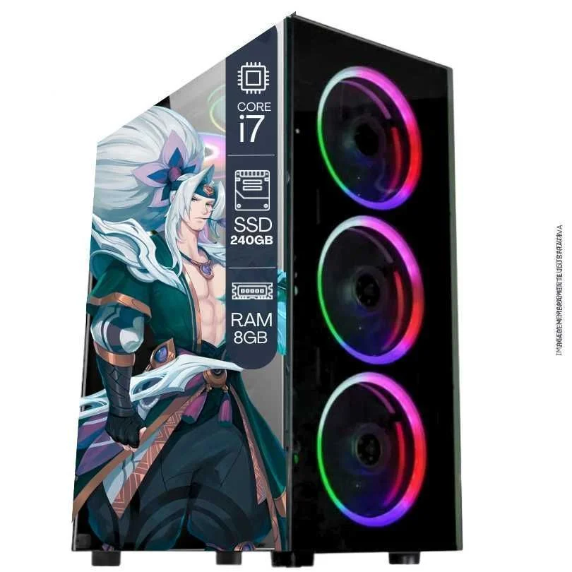 Computador PC Gamer Completo Tob Intel Core i7 SSD 240GB 8GB Teclado Mouse Mouse Pad E Headset Gamer Monitor 23” WINDOWS 10 Pro Trial - view 4