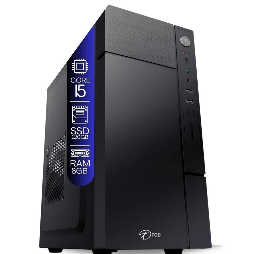 Computador Completo Tob Intel Core i5 Com SSD 120GB Memória 8GB WINDOWS 10 Pro Trial, Teclado E Mouse, Monitor 19” Desktop Computador Completo Tob Intel Core i5 Com SSD 120GB Memória 8GB WINDOWS 10 Pro Trial, Teclado E Mouse, Monitor 19” Desktop