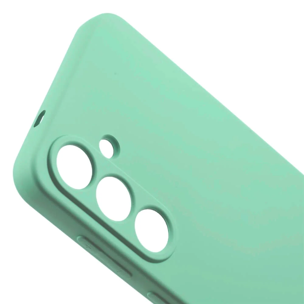 Imagem 2 de 5 do produto Capa Capinha Protetora de Silicone com Interior em Microfibra Aveludado Compatível com Magsafe para o Samsung Galaxy S25 - Cor: Verde Claro