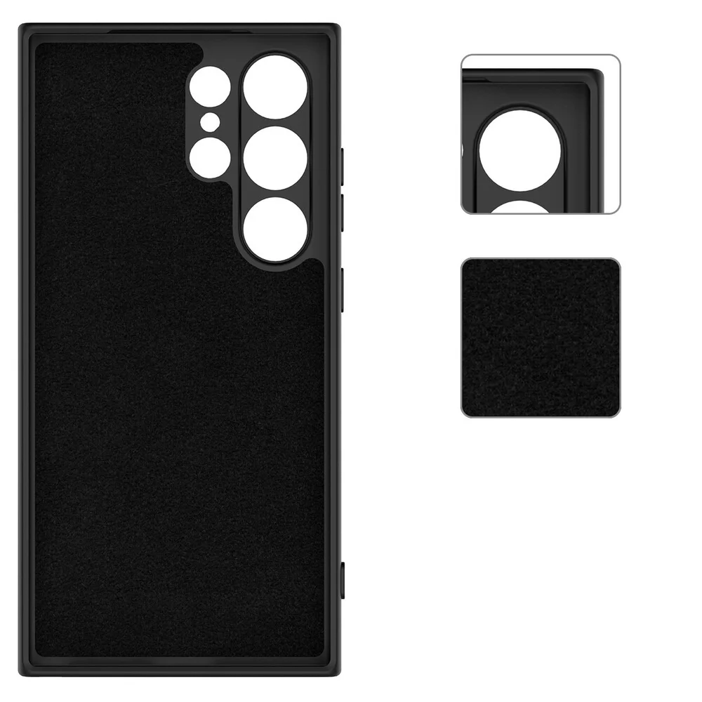 Imagem 3 de 5 do produto Capa Capinha Protetora de Silicone com Interior em Microfibra Aveludado Compatível com Magsafe para o Samsung Galaxy S25 Rosa - Cor: Preto