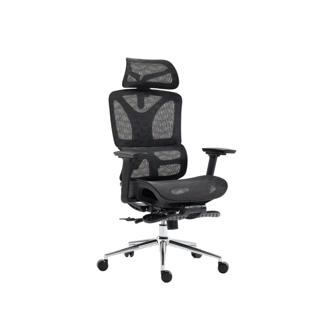 Imagem 1 de 5 do produto Cadeira Escritório Ergonômica Executiva Premium Dinamarca Bt03 Luvinco, Suporta 200kg, Suporte Lombar, Adaptável, Apoio De Perna, Preto