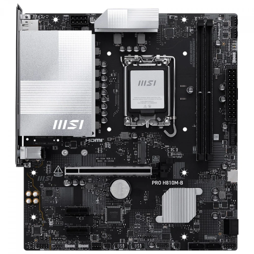Imagem 3 de 5 do produto Placa Mae Msi Pro H810m-b - Intel 1851 - Ddr5 - Matx - M.2 - HDMI/displayport