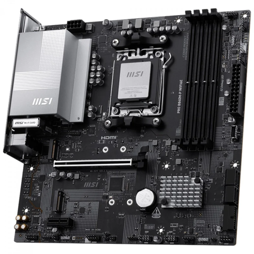 Imagem 3 de 5 do produto Placa Mãe Msi Pro B840m-p Wifi6e, Chipset B840, Amd Am5, Matx, Ddr5