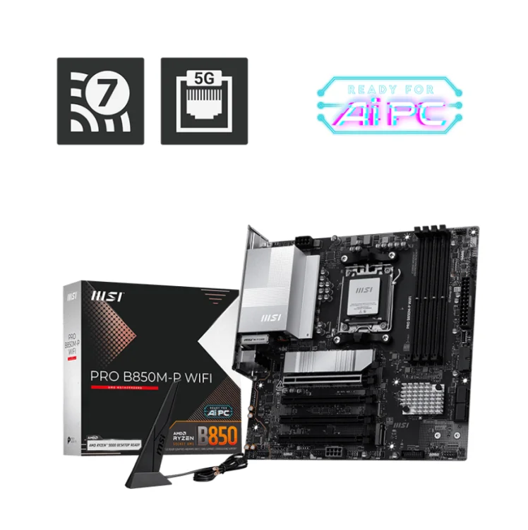 Imagem 4 de 4 do produto Placa Mãe Msi Pro B850m-p Wifi, Amd Am5, Matx, Wf/blt, Ddr5 - Pro B850m-p Wifi