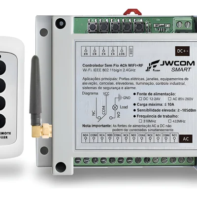 Controlador Sem Fio 4ch Wifi+rf Pulso Controle De Portões De Garagem Portões Industriais  Até 3km