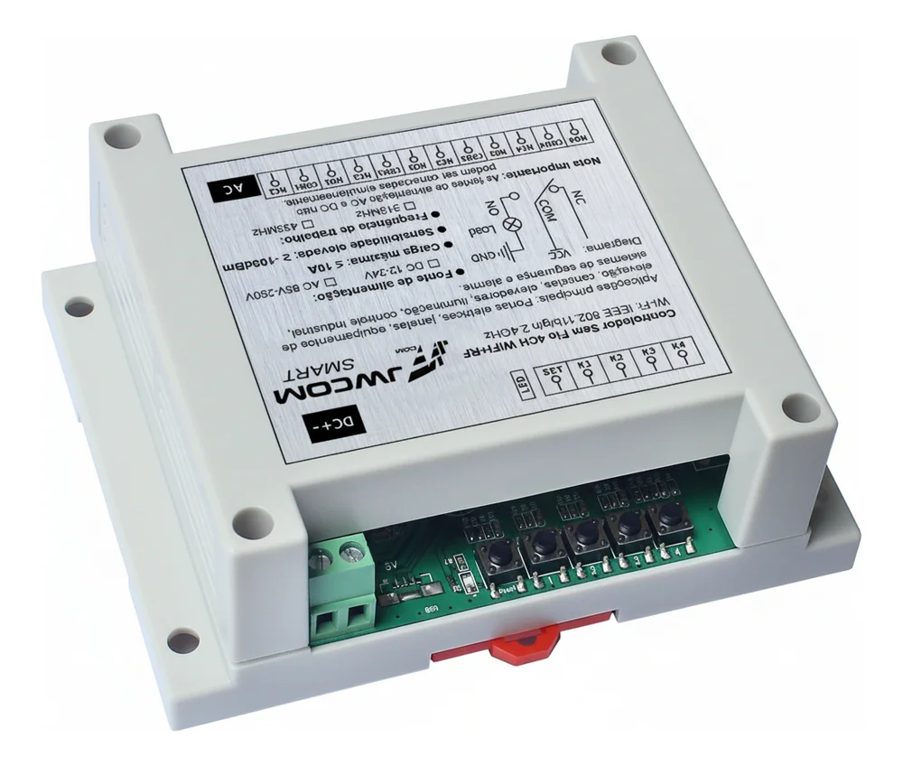 Imagem 4 de 5 do produto Controlador Sem Fio 4ch Wifi+rf Pulso Controle De Portões De Garagem Portões Industriais  Até 3km