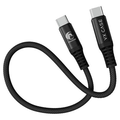 Mini Cabo Dragon Usb-c/usb-c 30cm Vx Case Preto (1 Ano De Garantia)