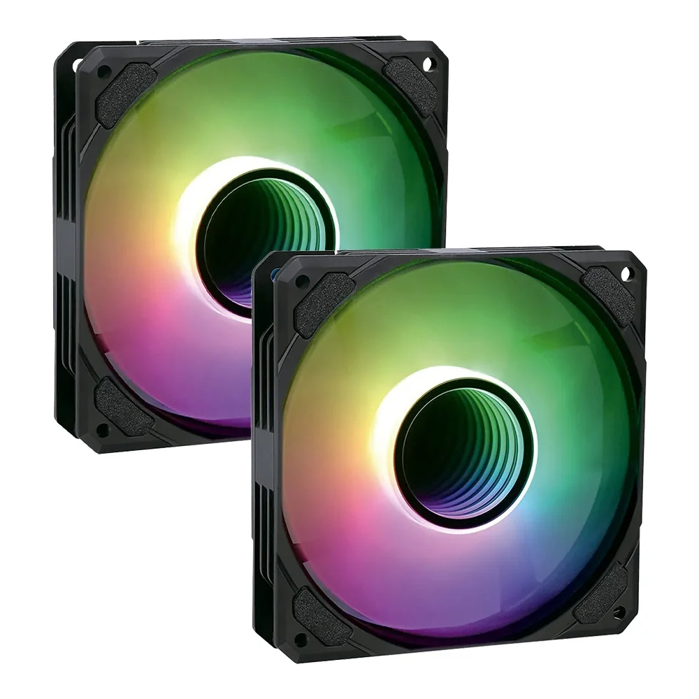 Kit 2 Cooler Fan ARGB Ventoinha Para Gabinete Espelho Infinito PC Gamer Desktop 5v Revenger G-vr340 4