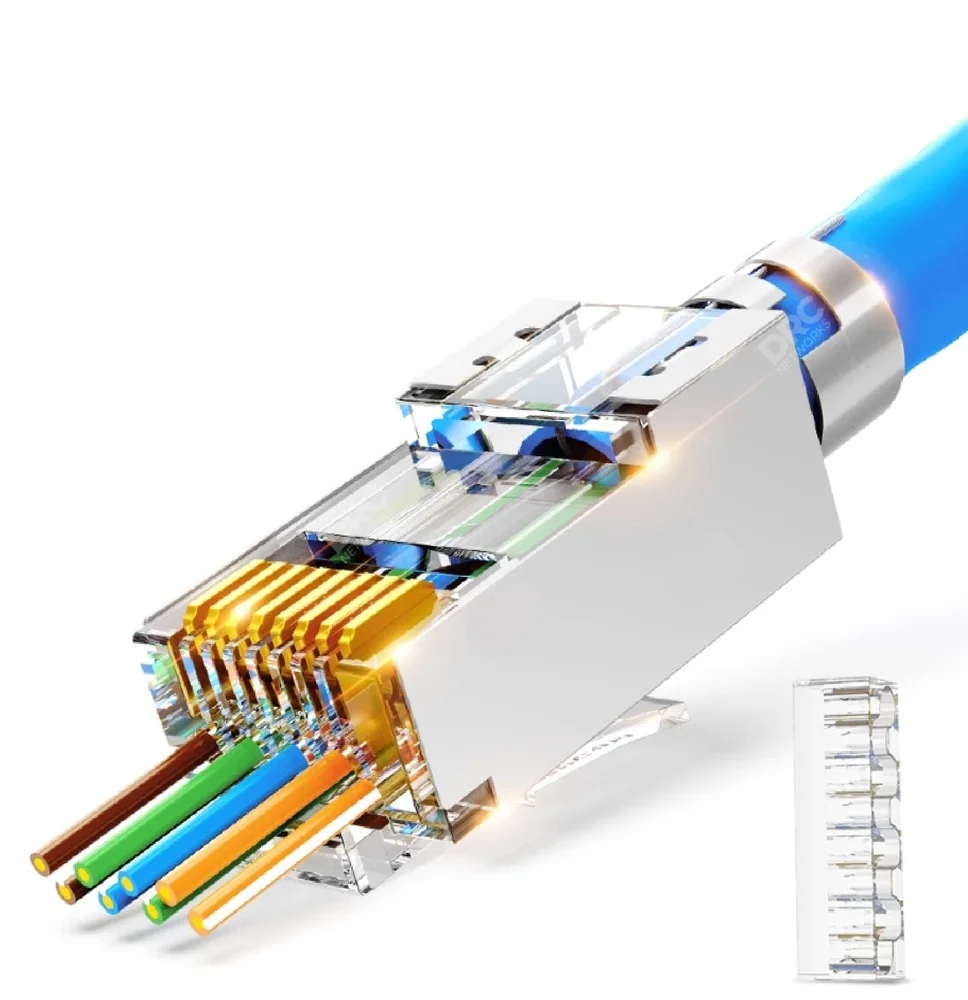 Imagem 2 de 3 do produto Conector Rj45 Cat7 Blindado Vaz 40pçs Stp/ftpcont-rj45c7vm40