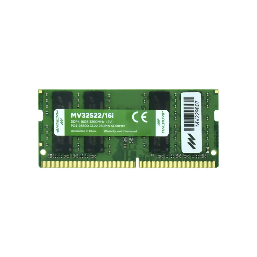 Memória Macrovip 16gb Ddr4 3200mhz Para Notebook - Mv32s22/16 Memória Macrovip 16gb Ddr4 3200mhz Para Notebook - Mv32s22/16