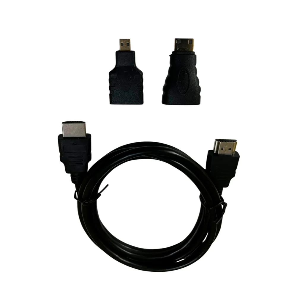 Imagem 2 de 4 do produto 3x1 Cabo HDMI + Mini + Micro HDMI Para Fotografo Vídeo