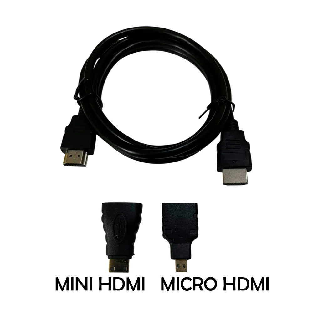 Imagem 4 de 4 do produto Cabo Hdtv 3 Em 1 Mini E Micro HDMI Para Tv Notebook Desktop