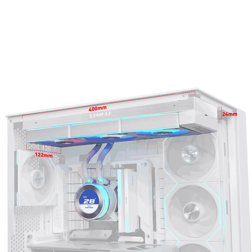 Water Cooler 360mm Lian Li Hydroshift Ii Lcd-c 360cl, Display Lcd, White - Ghs2lcd36rw 6