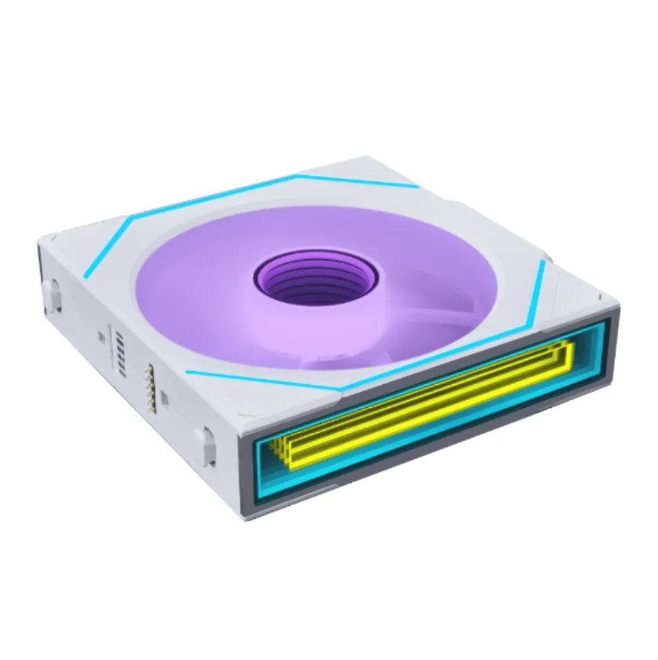 Imagem 3 de 5 do produto Kit 3 Fans 120mm Lian Li Uni Fan Sl-inf Wireless 120, ARGB, C/ Controladora, White - 12slin1w3w