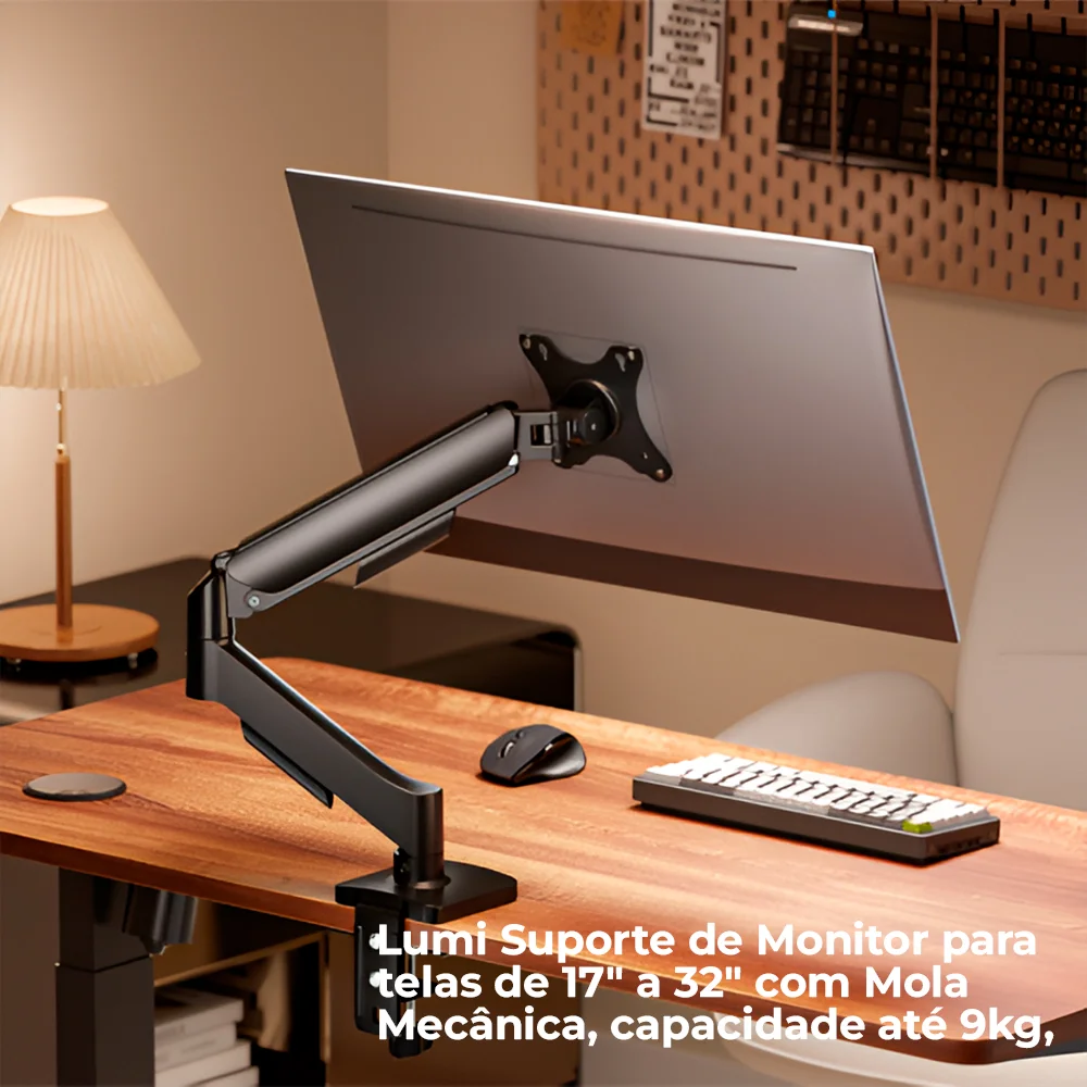 Imagem 3 de 5 do produto Suporte/braço Mesa Lumi Monitor 17-32" Com Mola Mecânica
