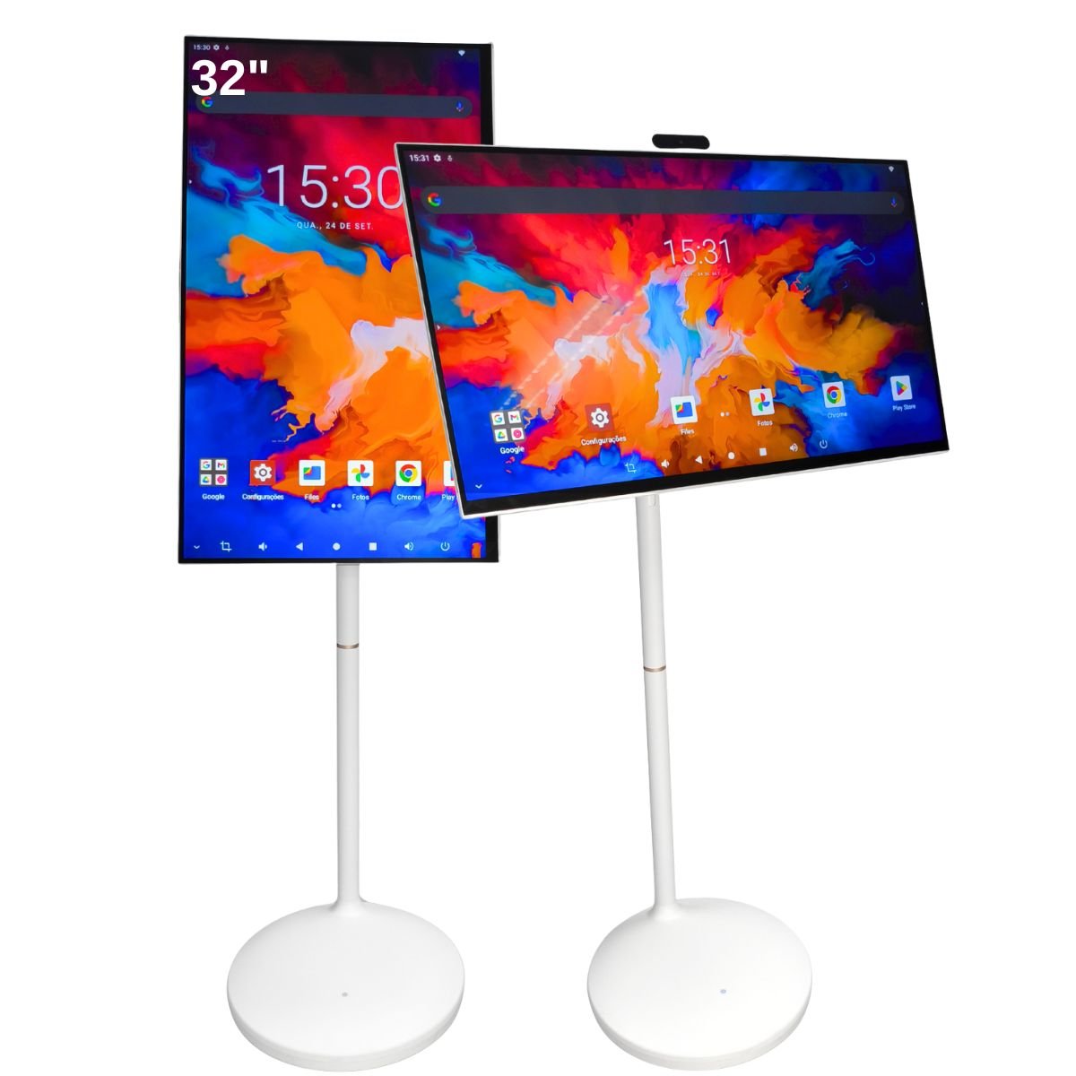 Monitor Tela Interativa Touchscreen Tela Grande 32" Ips, Pedestal Ajustável, Octa Core 128GB 6gb Ram, Bateria 10000mah