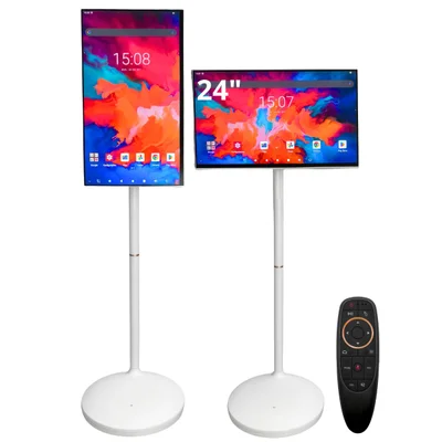 Monitor Tela Interativa Touchscreen 24" Ips Full Hd, Controle Por Ia, Wi-fi 5, Bateria 10.000mah Pedestal Ajustável