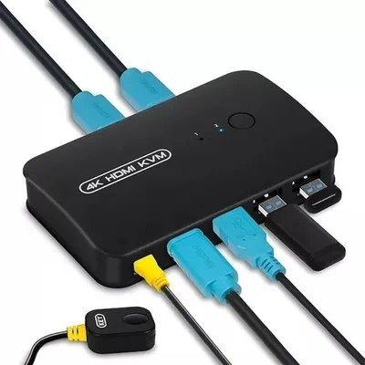Chaveador E Seletor Kvm HDMI 2 Portas Com Cabos Usb