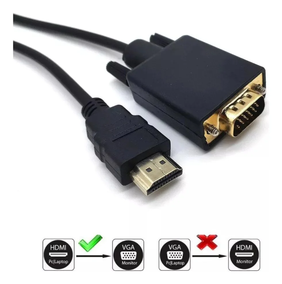 Imagem 2 de 5 do produto Cabo Conversor HDMI Macho X Vga Macho 1.8 Metros - Ativo