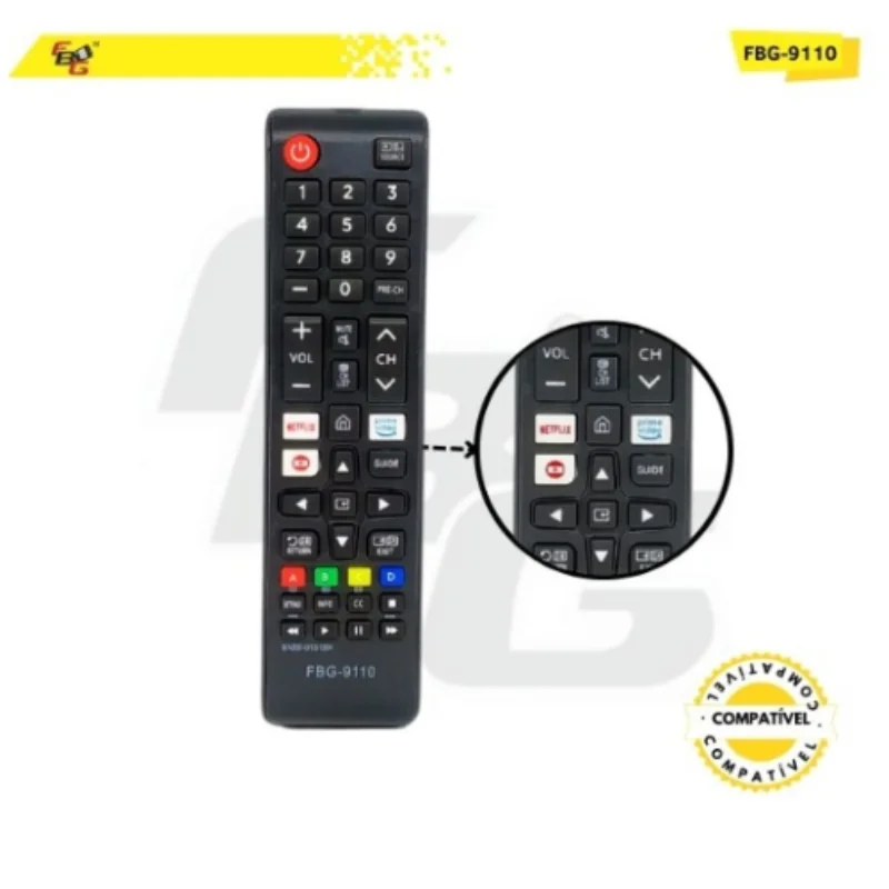 Imagem 3 de 4 do produto Controle Remoto Smart  Compatível C/ Tv Samsung 4k Modelo Fbg-9110