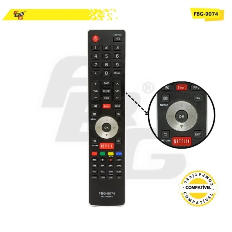 Imagem 2 de 4 do produto Controle Remoto Compatível Smart Tv Hisense 9074