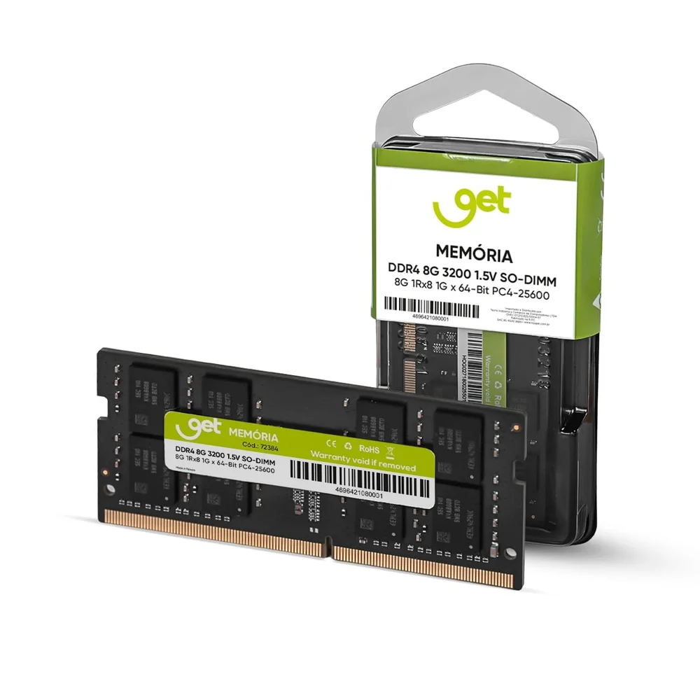 Imagem 2 de 5 do produto Memória Para Notebook Get, Ddr4 8GB 3200mhz