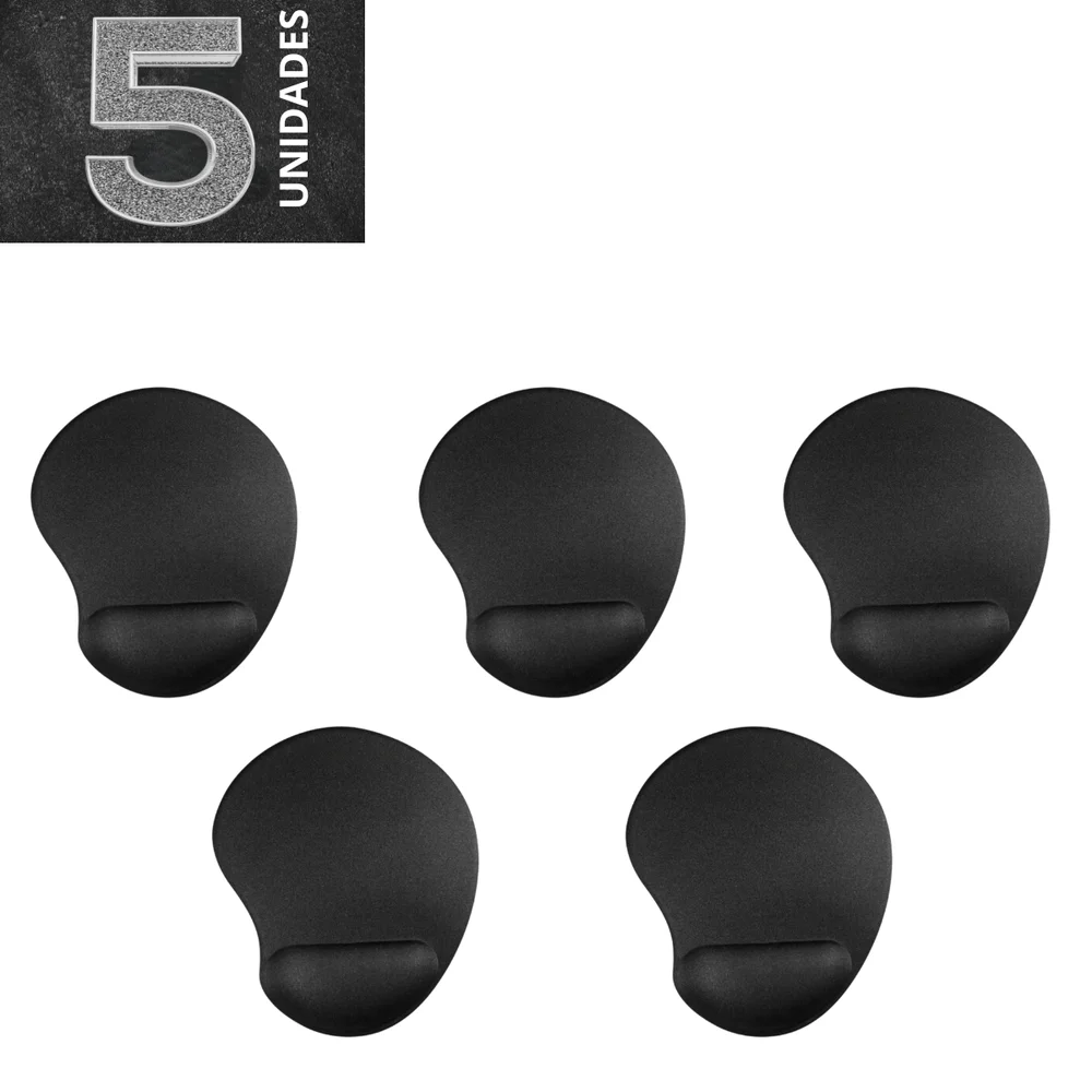 Kit 5 Mouse Pad Com Apoio Para O Pulso Almofadado Confortável Kit 5 Mouse Pad Com Apoio Para O Pulso Almofadado Confortável