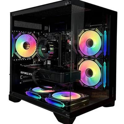 PC Gamer Aquario Preto Intel Core i7 12700K | RTX 5060 Ti 16GB | 32GB Ram | SSD Nvme 1TB | B760M e Wifi | Win11 Pro