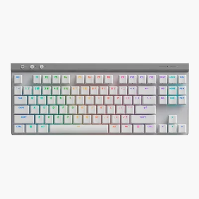 Teclado Mecanico Gamer Sem Fio Logitech G515 Tkl RGB Switch Gl Brown Tactile Branco 920-012535