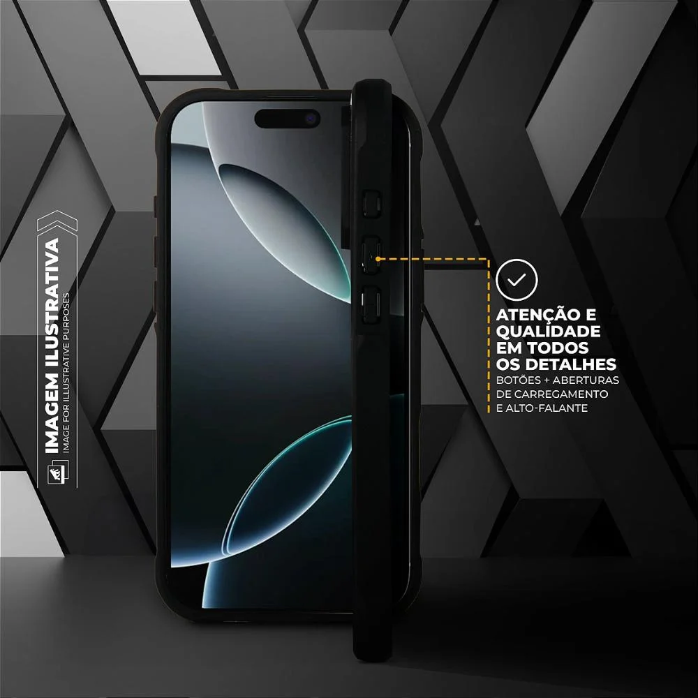 Imagem 2 de 5 do produto Capa Case Capinha Para Iphone 16 Pro Max - Dual Shock Sense Preta - Gshield