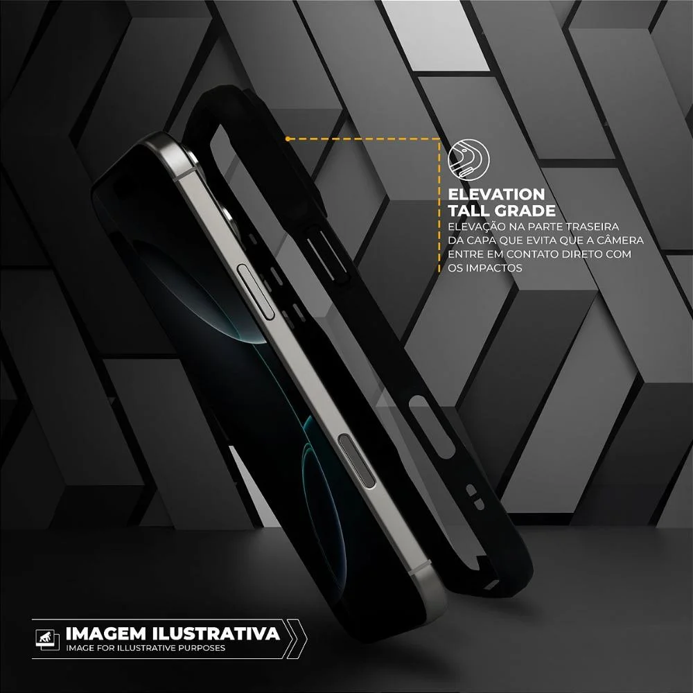 Imagem 5 de 5 do produto Capa Case Capinha Para Iphone 16 Pro Max - Dual Shock Sense Preta - Gshield