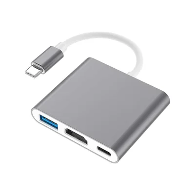 Adaptador 3 Em 1 - Tipo C / HDMI / Usb-a 3.0 - Type C - Verde