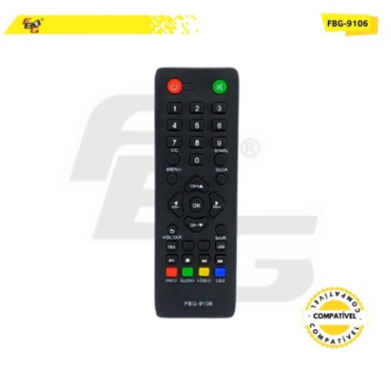 Imagem 2 de 2 do produto Controle Remoto Compatível Com Recep Intelbras Modelo Fbg-9106