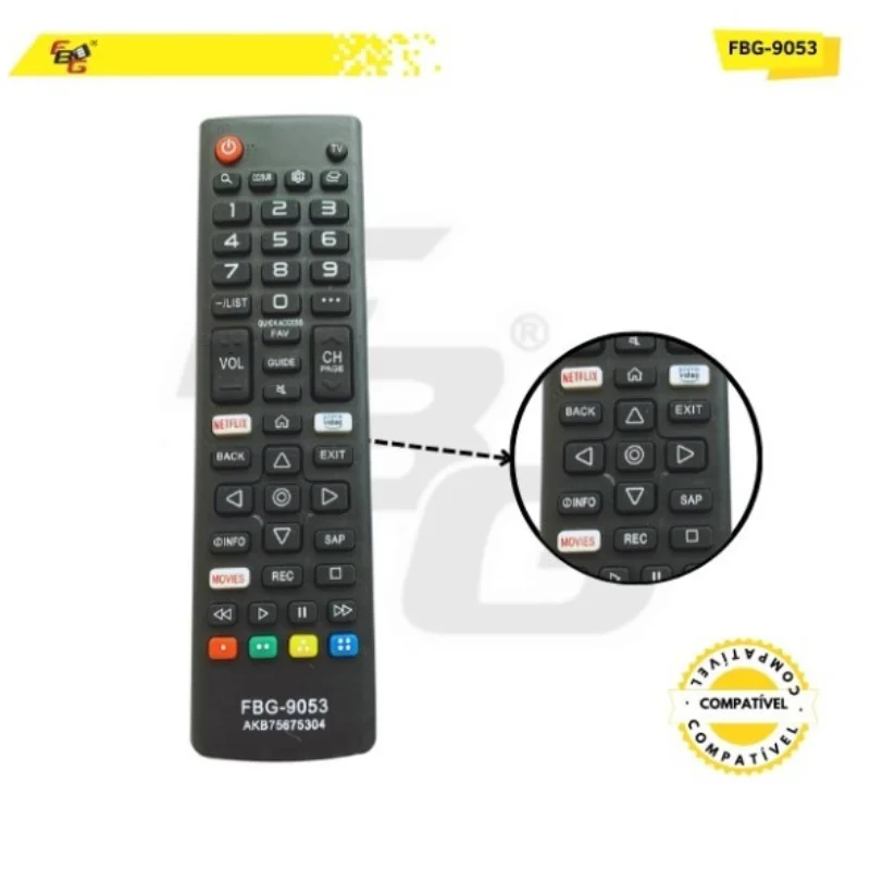 Imagem 2 de 2 do produto Controle Remoto Smart Tv Compatível Com Tv Samsung Fbg 9053