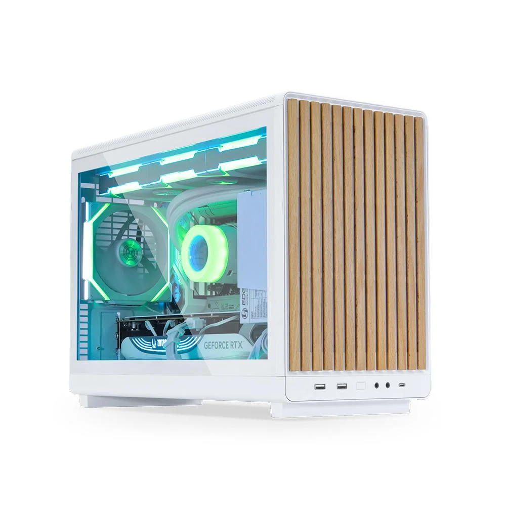 Gabinete Lian Li A3 Micro Atx Wood Edition Lateral Vidro Branco