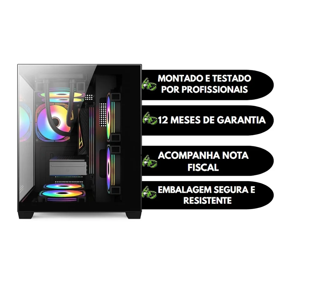 PC Gamer Arvex Amd Ryzen 7 5700x, Geforce RTX 5060 8GB, Placa Mãe B550m, Memória 16gb Ddr4, SSD 1TB Nvme, Water Cooler - view 3