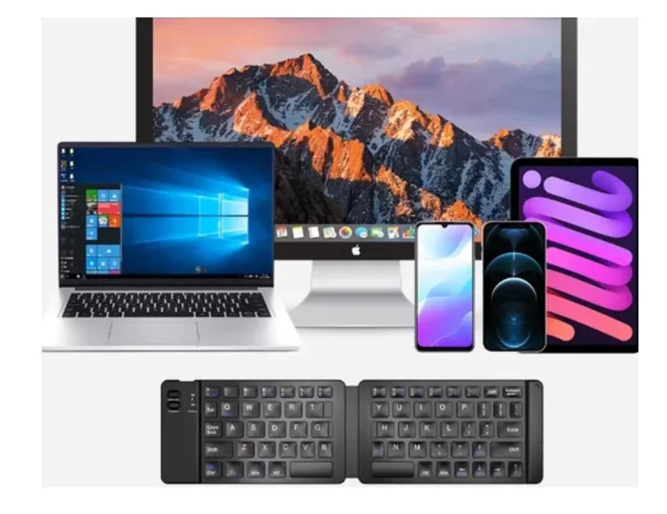 Imagem 2 de 4 do produto Mini Teclado Dobrável De Bolso Para Celular Tablet E Notebook  Com Ç