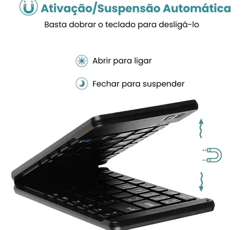 Imagem 4 de 4 do produto Mini Teclado Dobrável De Bolso Para Celular Tablet E Notebook  Com Ç