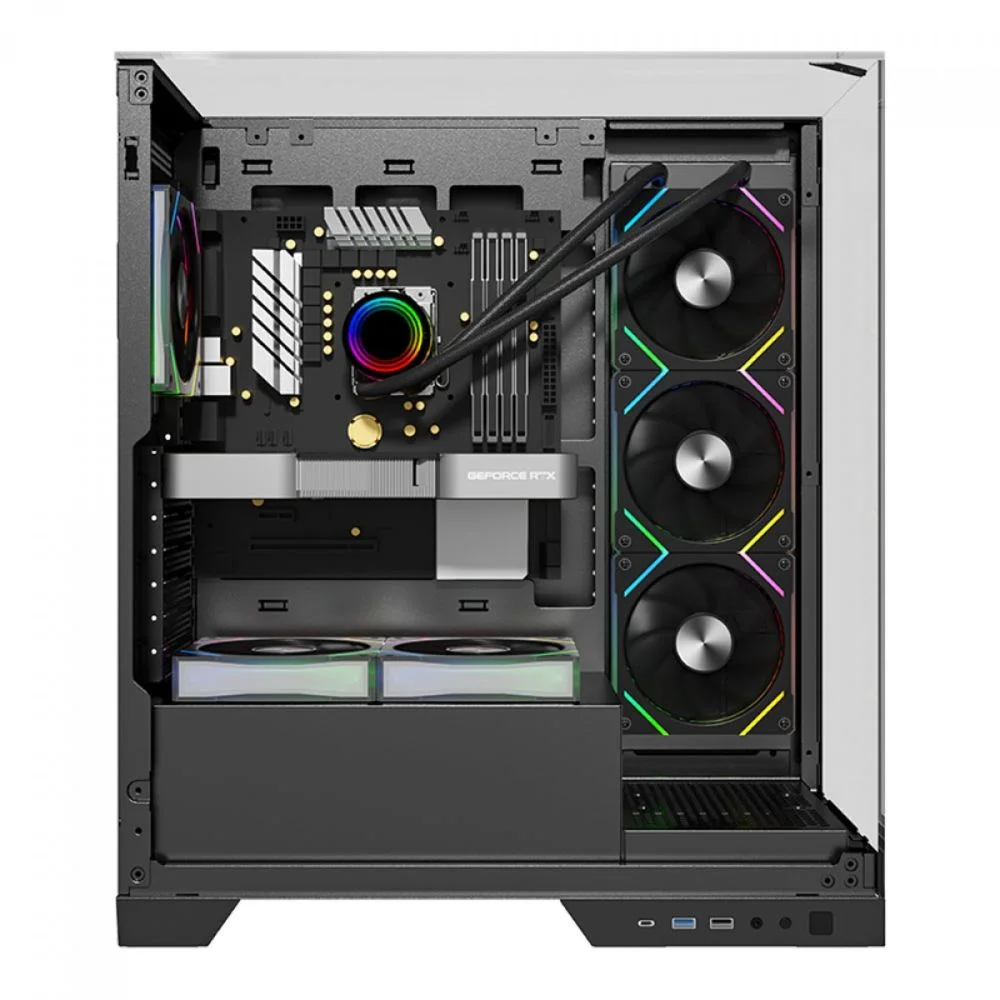 Imagem 2 de 5 do produto Gabinete Gamer Mid Tower Sem Fan Sem Fonte Liketec Empire Dark Lc-at-empire-2091