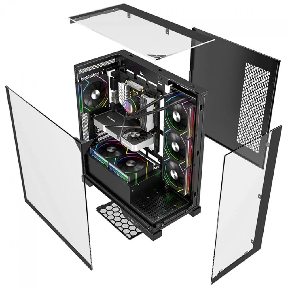 Imagem 4 de 5 do produto Gabinete Gamer Mid Tower Sem Fan Sem Fonte Liketec Empire Dark Lc-at-empire-2091