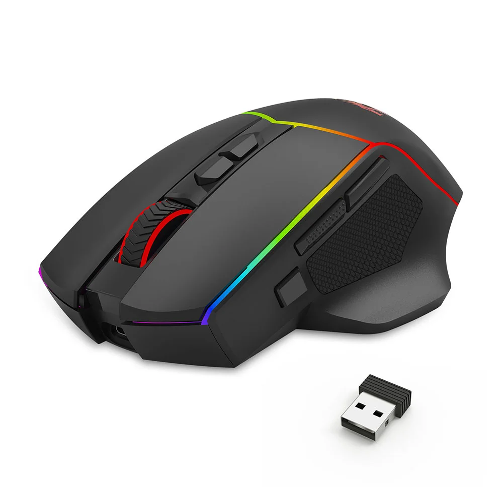 Imagem 2 de 5 do produto Mouse Gamer Sem Fio Redragon Axe Pro RGB M814RGB-pro Preto
