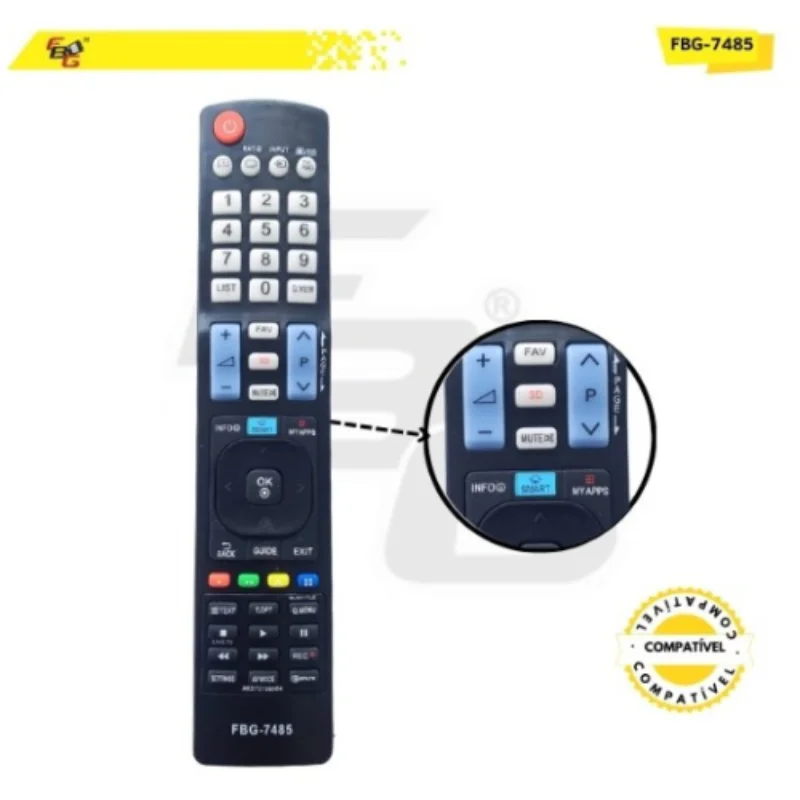 Imagem 2 de 5 do produto Controle Remoto Compatível Com Tv Lg Smart - Modelo Fbg-7485