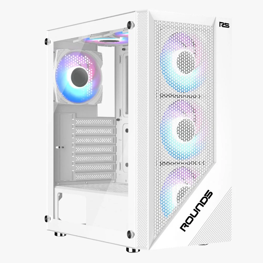 Gabinete Gamer Atx Sem Fan Sem Fonte Round5 Syndra White R5-syndra-w-2184