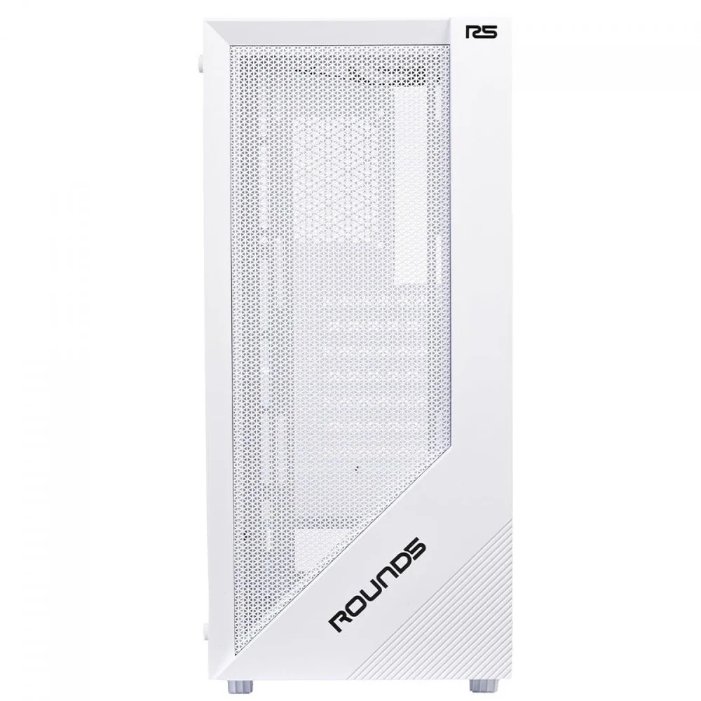 Imagem 3 de 5 do produto Gabinete Gamer Round5 Syndra White, Mid Tower, Lateral De Vidro, Atx, Sem Fans, Branco, R5-syndra-w-2184