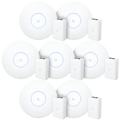 7 Roteadores Wifi 6 Access Point 5.3 Gbps + 7 Injetores Poe+ | 7 U6 Pro Ubiquiti Com 7 Fontes 48v 30w