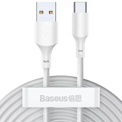 Kit De Cabo De Dados Baseus Simple Wisdom Usb Para Tipo C 5a, Pacote Com 2 Unidades, 1,5 M - Branco