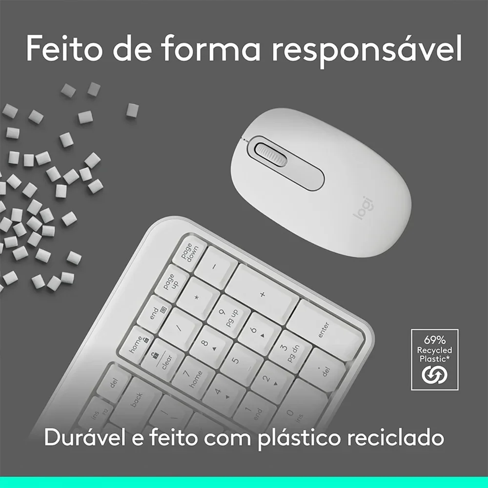 Imagem 4 de 5 do produto Kit Teclado e Mouse Compact Logitech MK250 Bluetooth - 920-013517