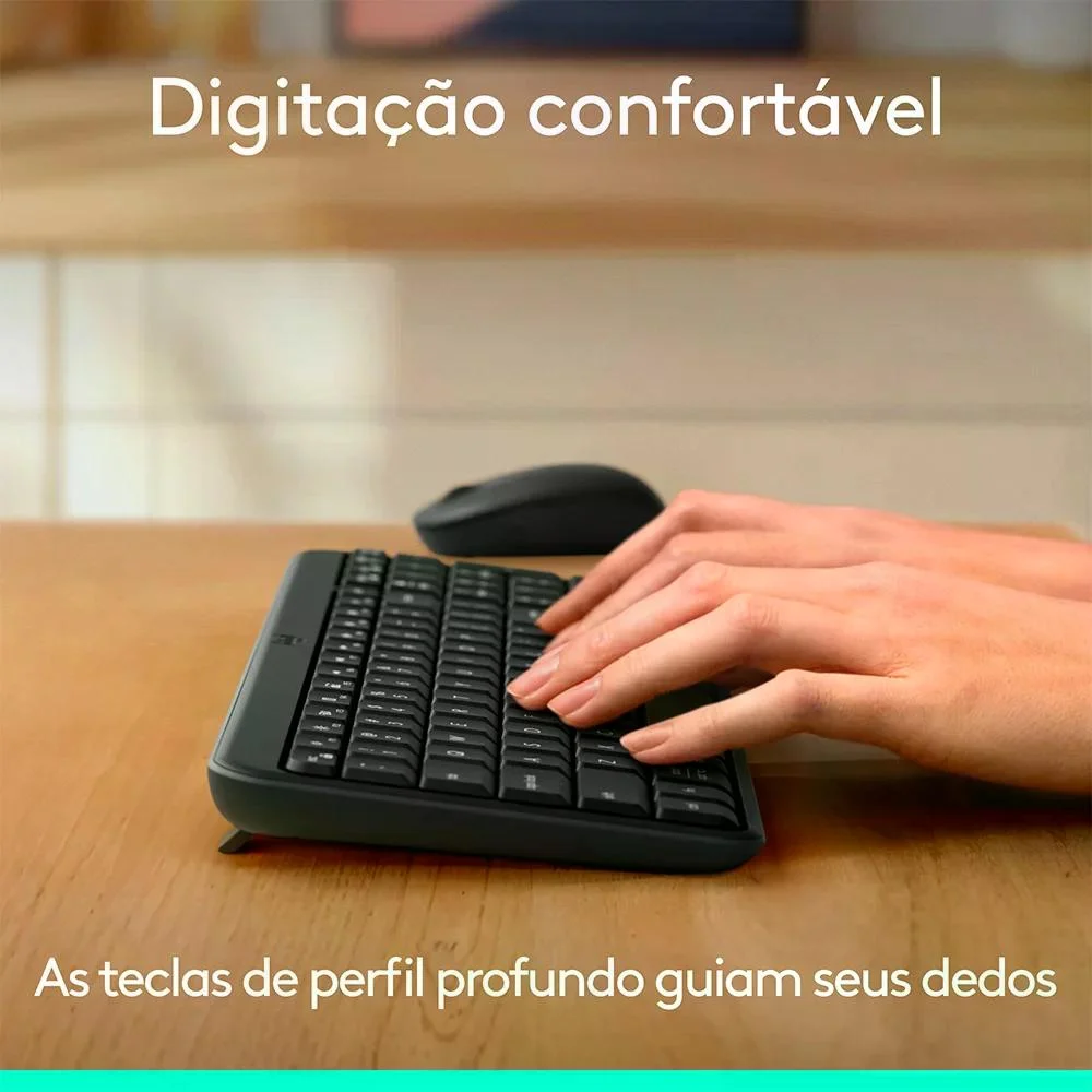 Imagem 2 de 5 do produto Kit Teclado e Mouse Logitech MK250 Bluetooth Grafite - 920-013516